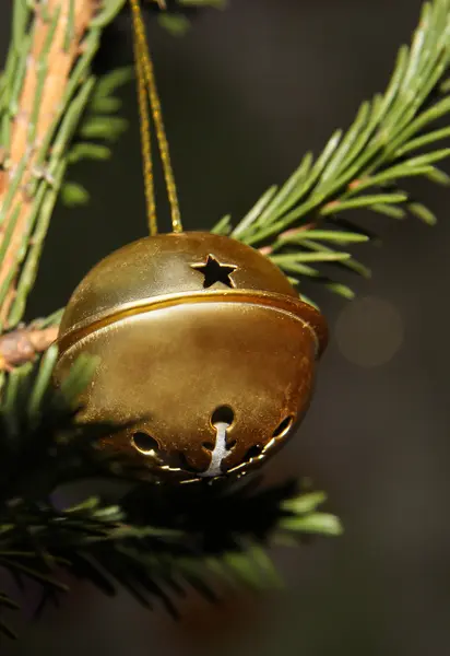 Bell on the Christmas tree — Stock Photo, Image