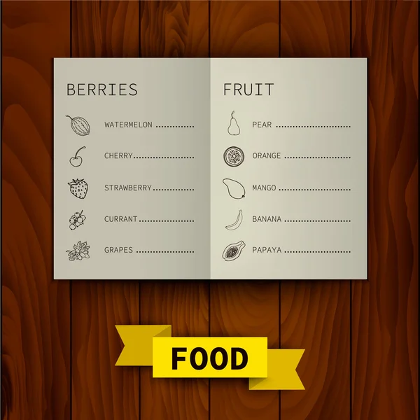 食品のベクトル図 — ストックベクタ