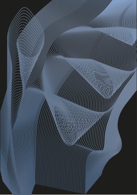 Tasarım için koyu arkaplan üzerinde zarif eğri çizgiler.