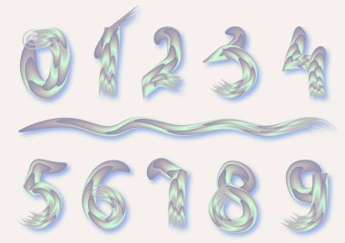 Yazarın fırçasını kullanarak hayvanların derilerini ve pullarını taklit eden sayıların komik bir görüntüsü..