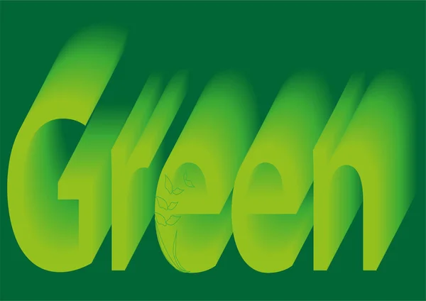 Mot Vert Est Fait Avec Dégradé Vert Une Image Abstraite — Image vectorielle