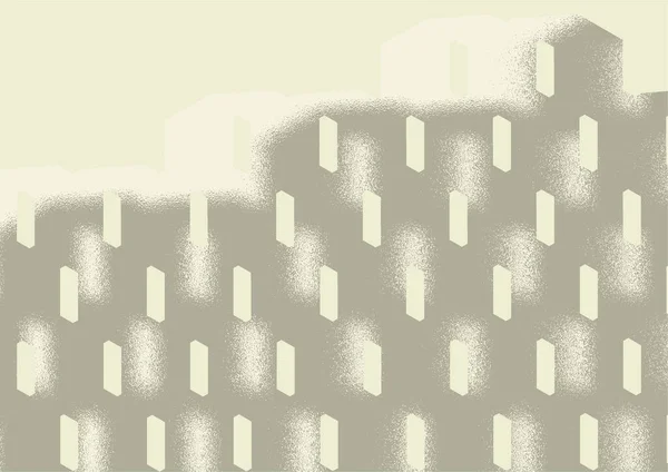Abstract Figures Resembling Buildings Windows Beige Background — ストックベクタ