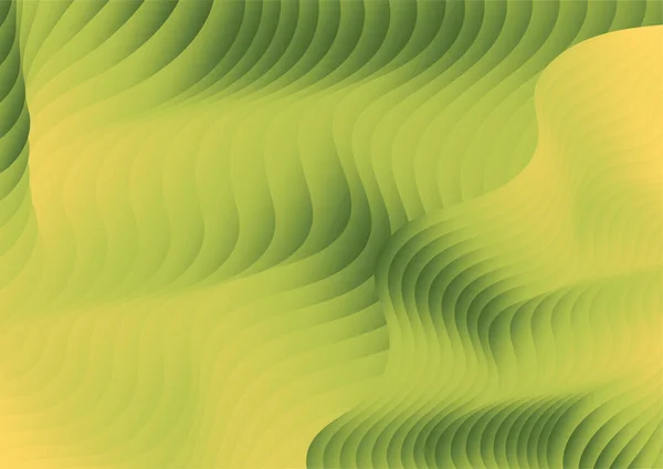 Lignes Ondulées Dégradées Jaune Vert Pour Conception — Image vectorielle