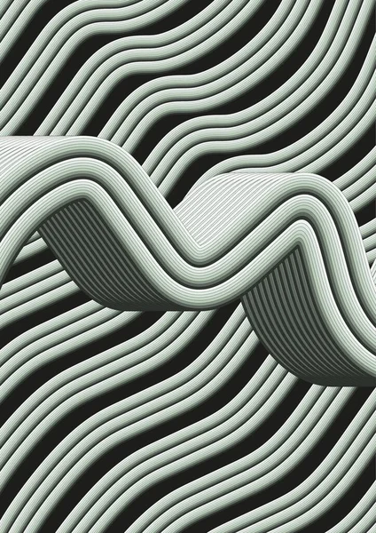 Абстрактна Товста Лінія Зроблена Пензлем Автора Ніжного Зеленого Кольору Дизайну — стоковий вектор