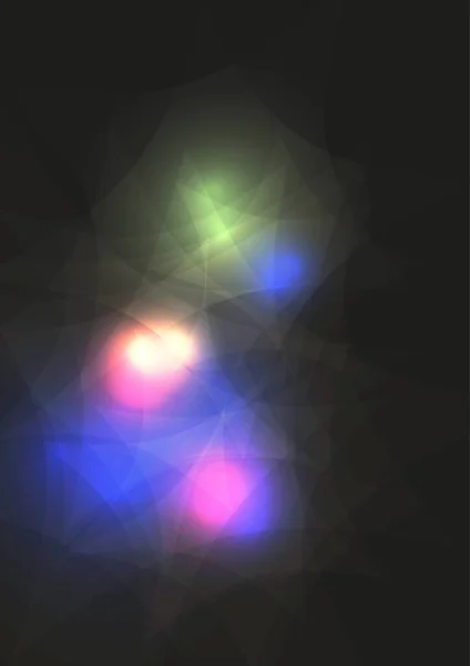 Абстрактное Изображение Странных Разноцветных Ярких Огней Черном Фоне — стоковый вектор
