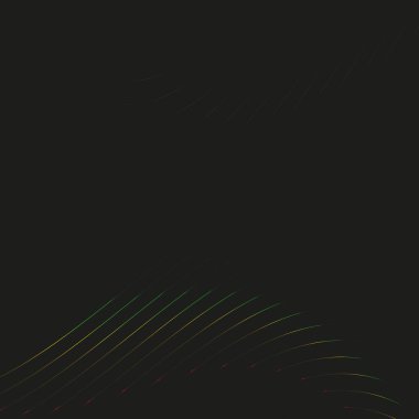 Siyah arka planda çok renkli dalgalı çizgiler. 3d.