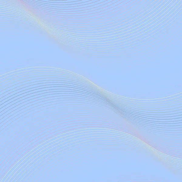 Smooth Gentle Wavy Lines Blue Background Design — Stock Vector