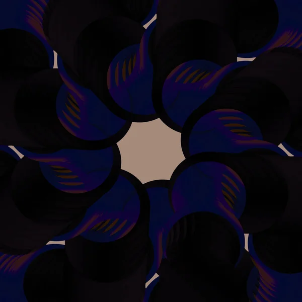Абстрактное Изображение Цветка Голубыми Лепестками Бежевом Фоне — стоковый вектор