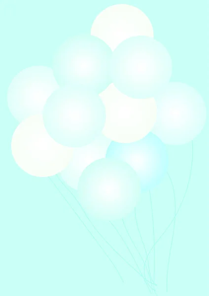 Globos Luz Con Hilos Sobre Fondo Azul — Archivo Imágenes Vectoriales