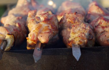 üzerinde bir şiş şiş kebap