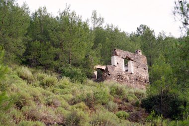 Terk edilmiş Yunan köyü, Hayalet Kent Kayakoy, Fethiye, Mugla, Türkiye.