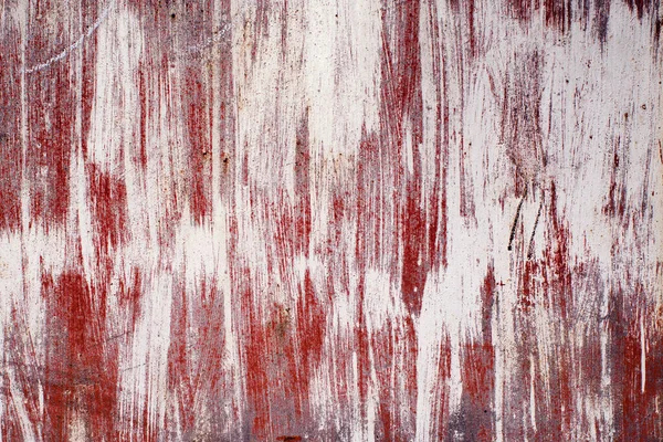 Antecedentes Abstractos Textura Metálica Antiga Pintada Com Tinta Vermelha Branca — Fotografia de Stock