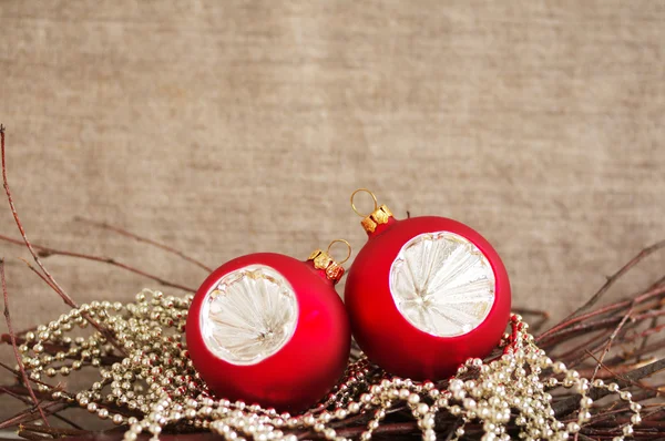 Red Christmas spheres — Stock Photo, Image