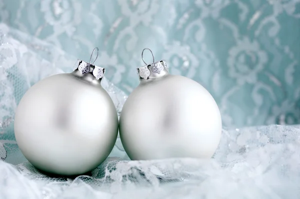 White New Year's festive spheres — Stock Photo, Image