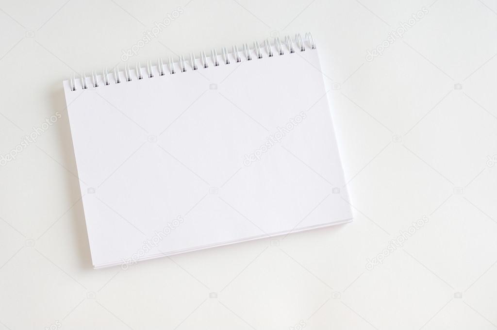 Empty notebook on a white background