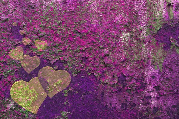Corazón sobre un fondo de color oxidado impresionante — Foto de Stock