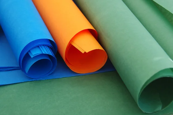 Bright rolls of color paper