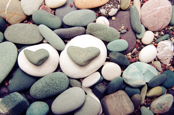 Sea color stones in the form of heart — Stock Photo, Image