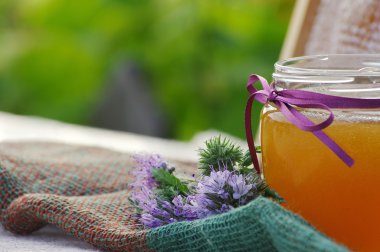 Çiçekler ve peteğin tatlım