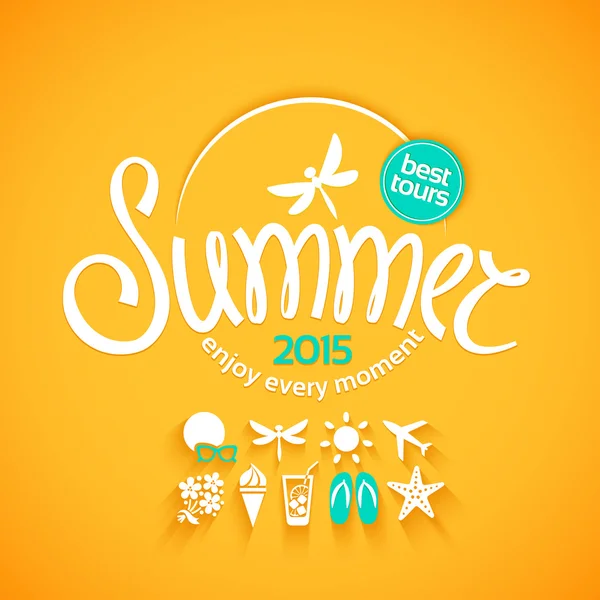 Colorful lettering summer — Stock Vector © YarKova 73019669