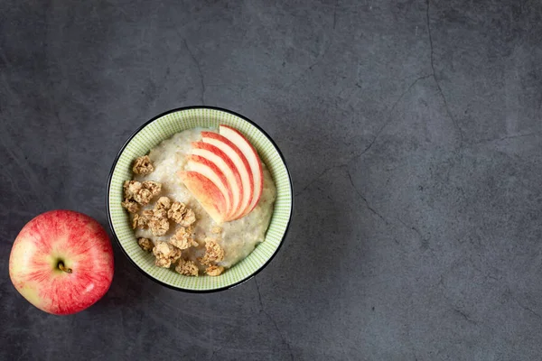 Concetto Corretta Alimentazione Cucina Una Ciotola Farina Avena Con Muesli — Foto Stock