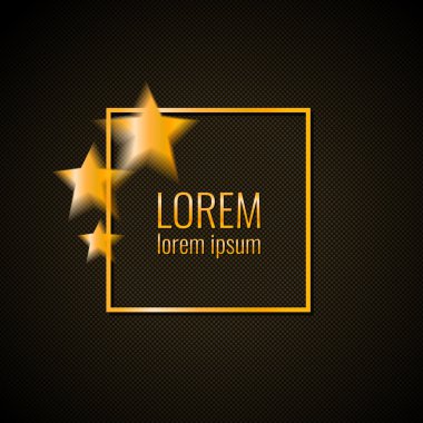 Altın Çerçeve ve siyah bir arka plan üzerinde yıldız. Vektör çizim