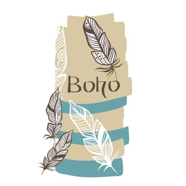 Boho tarzı metin için yer ile çerçeve