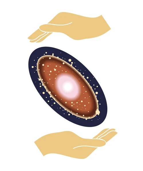 Το σύμπαν και τα χέρια — Διανυσματικό Αρχείο
