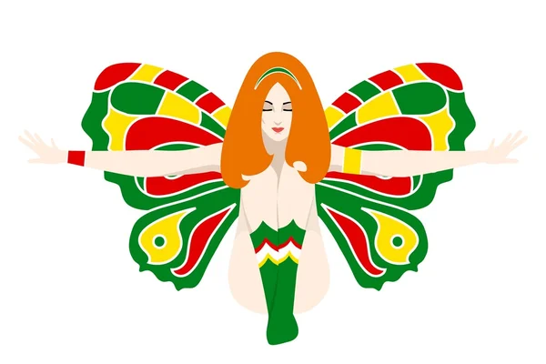 Красивая девушка-бабочка — стоковый вектор