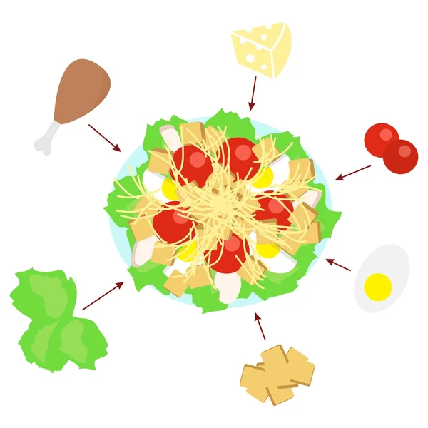 Płaska konstrukcja sałatka — Wektor stockowy