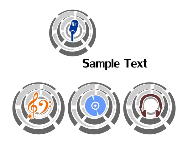 Logo en muziek — Stockvector