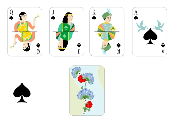 Пики количества игральных карт — стоковый вектор