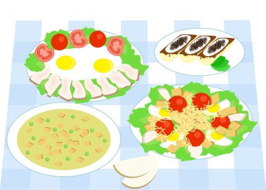 akşam yemeği düz tasarım