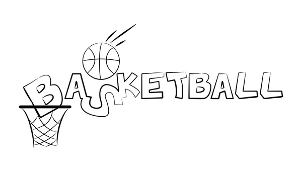 El baloncesto negro — Vector de stock