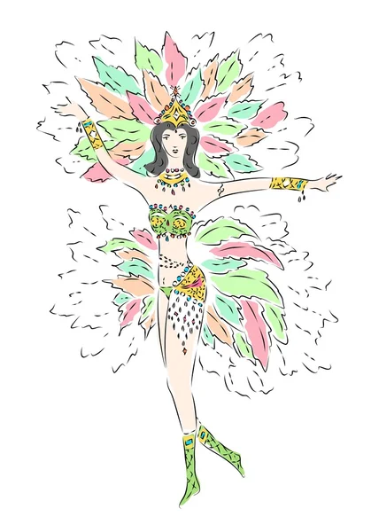 Бразильський Карнавал дівчата — стоковий вектор