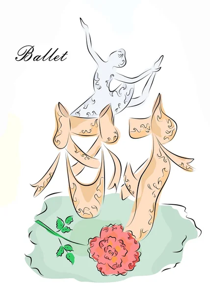 La bailarina de ballet — Vector de stock