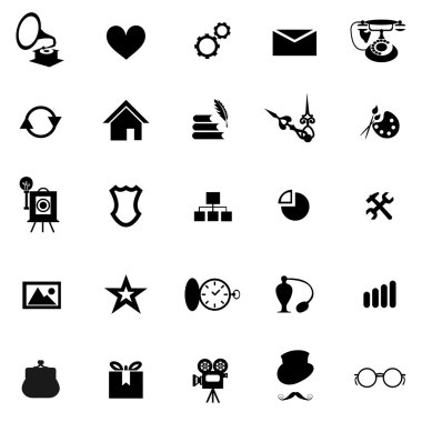 Retro simgeler siyah