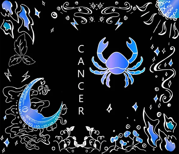 Illustrazione Segno Zodiaco Colore Nero — Vettoriale Stock