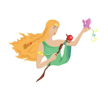 İskandinav tanrıçası Frigg Godness 'in çizimi.