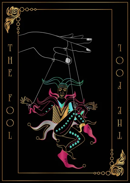 Illustration Card Tarot Fool Card — Stock Vector