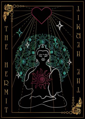 İllüstrasyon - Tarot için Kart - Münzevi Kart.