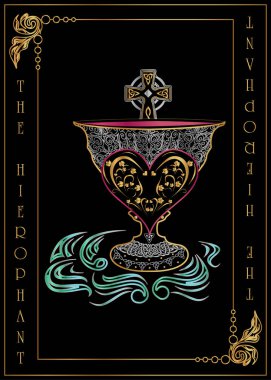 İllüstrasyon - Tarot için Kart - Hiyerophant Kartı.