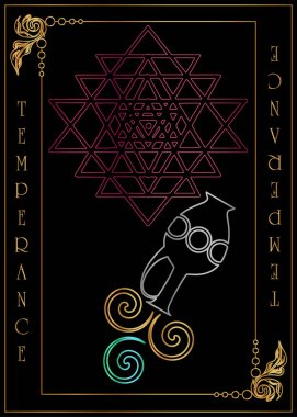 the illustration - card for tarot - The Temperance Card.