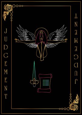 İllüstrasyon - Tarot için Kart - Hüküm Kartı.