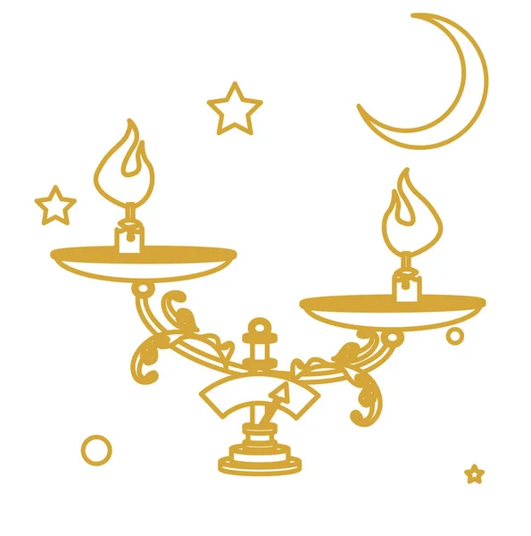 Illustration Zodiac Sign Gold Color — Stock Vector
