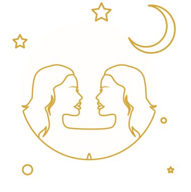 Resim, altın rengi burç işareti..