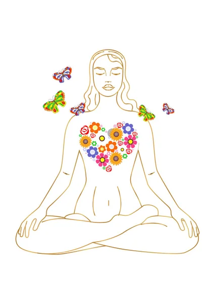 Ilustração Sobre Tema Meditação —  Vetores de Stock