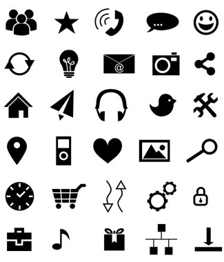 Simgeleri uygulamaları siyah