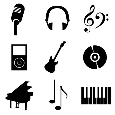 Simgeler müzik siyah