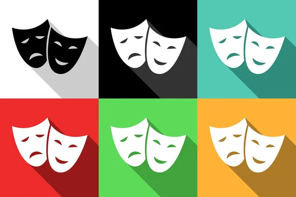 Iconos de teatro — Vector de stock